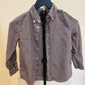 Ralph Lauren Purple and White Checkered Kids Button Down Shirt